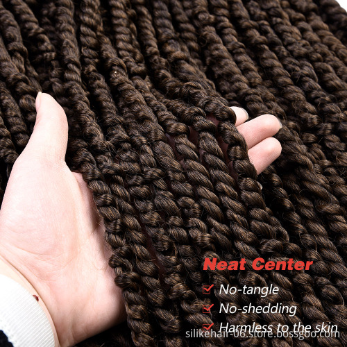 High Quality 22 inches Brown Pre-looped Braiding Hair For Women Wholesale Synthetic Passion Twist Crochet Braid Hair Extensions